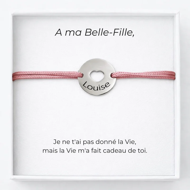 Pulsera Ajustable para mi Nuera Rosa Personalizada + Tarjeta para Nuera
