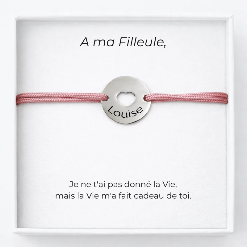 Pulsera Ajustable para Padrina Rosa Personalizada + Tarjeta Padrina