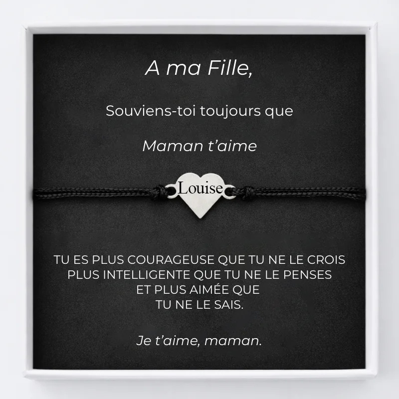 Brățară Ajustabilă pentru Fiica Mea cu Inimă Personalizată + Card pentru Fiica Mea Brățară Ajustabilă pentru Fiica Mea cu Inimă Personalizată + Card pentru Fiica Mea