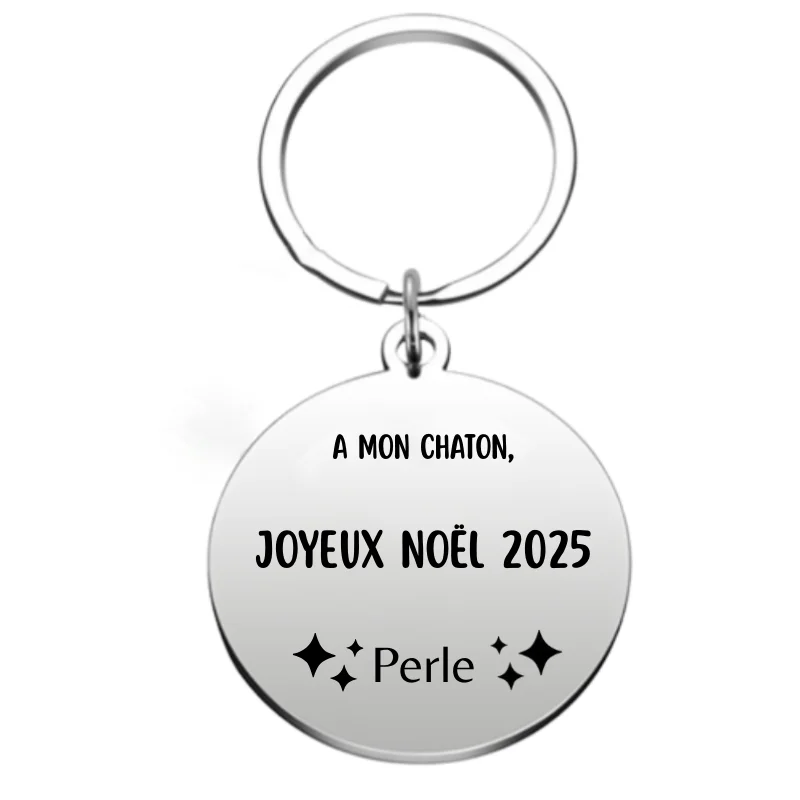 Brelok Święta Wesołych Świąt Kotek - Do spersonalizowania