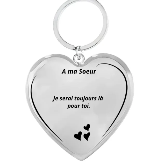 Personalizirani Ključanica za Sestru u Obliku Srca