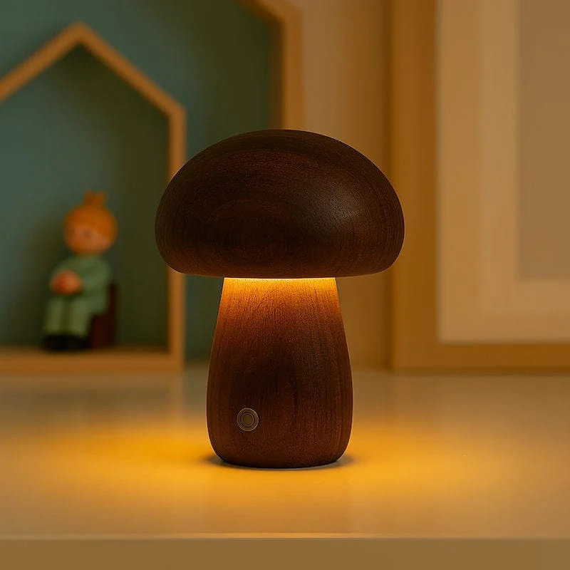 Wooden Mushroom Nightlight | MushGlow