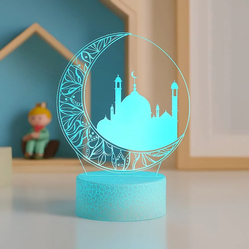 Κορανική νυχτερινή λάμπα Eid Mubarak 3D | EidQura
