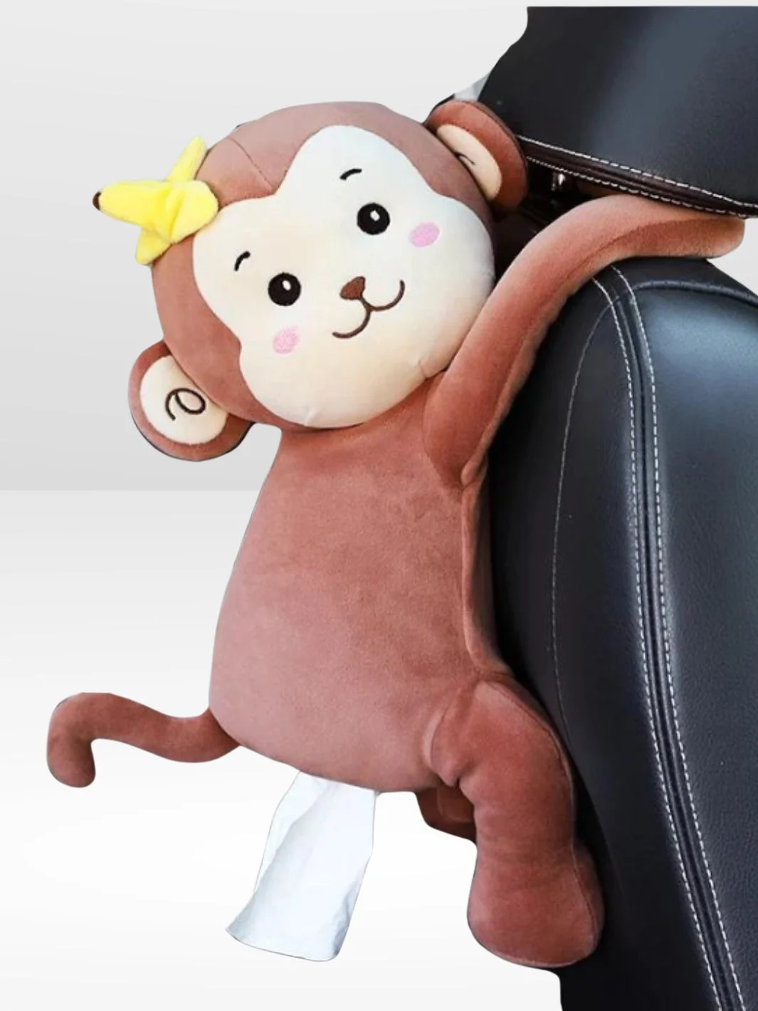 Brązowa Pluszowa Pudełko na Chusteczki do Samochodu Brązowa Pluszowa Pudełko na Chusteczki do Samochodu