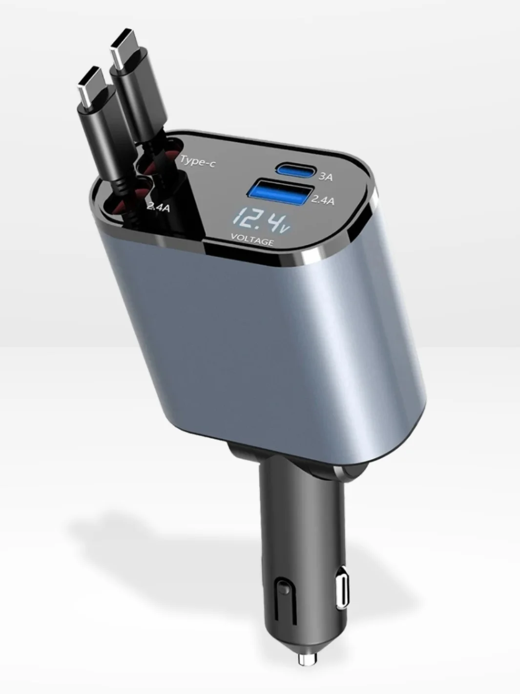 4-in-1 Retractable Fast Charger for Car 4-in-1 Retractable Fast Charger for Car