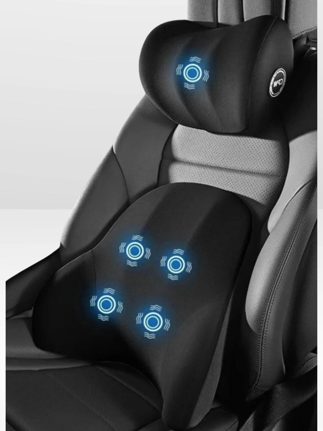 Lumbar Cushion and Headrest with Electric Vibration Massage for Car