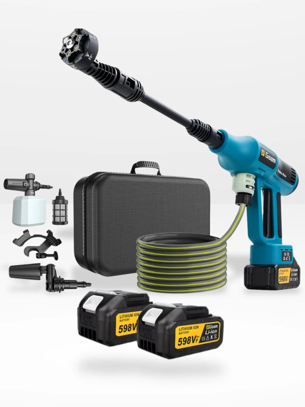 Battery-Powered High-Pressure Cleaner 250 bars 6 in 1 | ProWash®