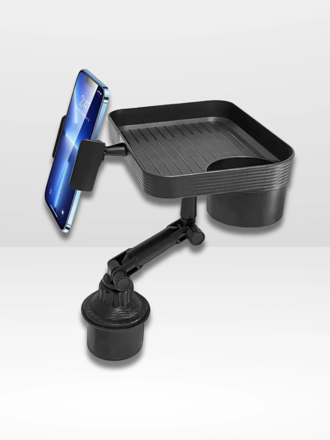 360° Rotating Car Tray with Integrated Phone Holder and Cup Holder 360° Rotating Car Tray with Integrated Phone Holder and Cup Holder